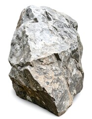 Rough stone boulder isolated
