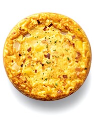 Round, golden baked egg dish