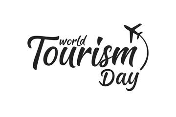 Fototapeta premium World Tourism Day Calligraphy Design – Elegant Handwritten Typography