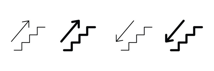 Set of Stairs direction with arrow. Up and down arrow direction.