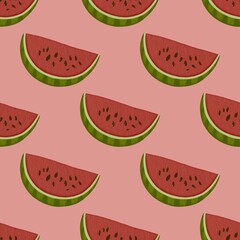 Watermelon print pattern seamless. Watermelon background for digital papers vinyl, fabric surface, printing, cutting, stickers, crafts Ideal, gift wrap, scrapbook paper and more.