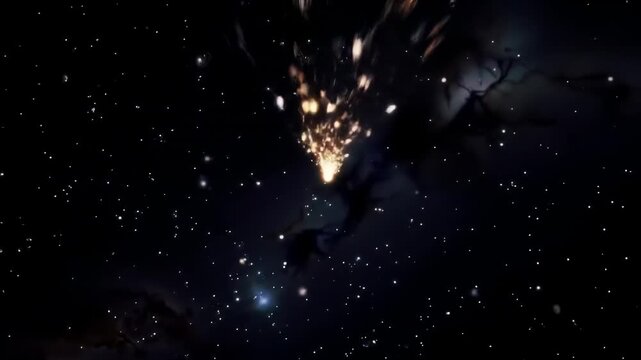 Space explosion with starry background visual