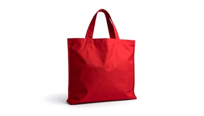 Red tote bag mockup