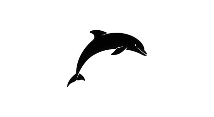 A Silhouette of a Dolphin Leaping Out of the Dark Water During a Tropical Evening