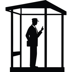 A smoker smoking in a bus stand, CitySmoke, Silhouette of a Man Smoking,  Silhouette of man taking selfie., BusLoop, Silhouette of a man taking a selfie on gray background, Detective Black and White.