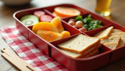 Healthy School Lunchbox Flat Lay