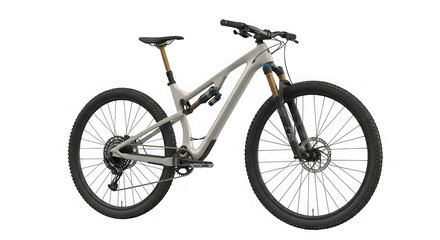 Fototapeta premium Modern full suspension mountain bike on black background