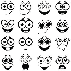 Fototapeta premium Cute Cartoon Face Expressions – Stock Illustration for Creators