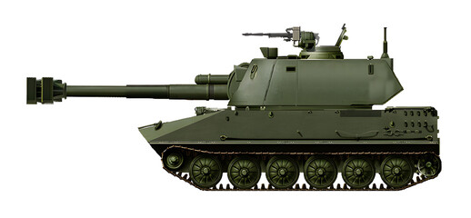 PT-152 SPH (Self-propelled gun concept based on the PT-85 chassis, with a turret from the 2S18 self-propelled gun and a 152mm gun) © Tikros