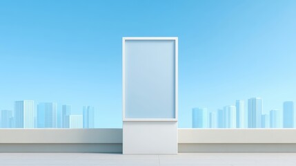 Empty Advertising Space with City Skyline Background