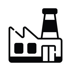Get a glimpse of this trendy glyph icon showing factory building