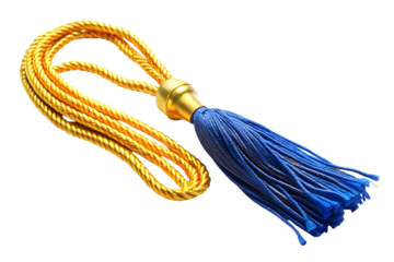 Beautiful graduation tassel isolated on transparent background