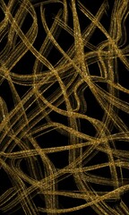 Golden Light Trails on Black Background – Abstract Glowing Wallpaper for Luxury Design