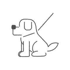 リードで繋がれた犬のアイコン