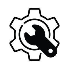 Easy to edit glyph style icon depicting technical support concept