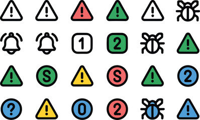 Alert and information icons vector illustration set