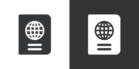 Passport icon. Solid glyph series icon