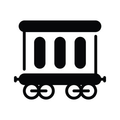 A well designed glyph icon of coal cart