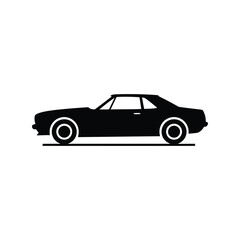 Fototapeta premium Classic american muscle car silhouette vector vintage coupe icon retro automobile graphic