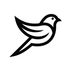 Minimalist flying bird outline vector illustration simple avian silhouette freedom concept