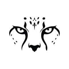 Tribal leopard face tattoo design big cat eyes wild animal art vector illustration