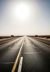 Fototapeta premium Endless highway stretching into the horizon a symbol of journeys and future possibilities