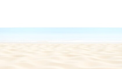 Obraz premium Serene beach scene: calm ocean meeting soft, white sand.