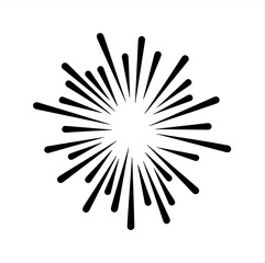 Black starburst explosion radiating from center white