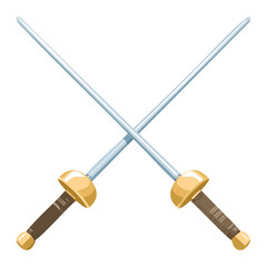 Crossed Fencing Swords for Duel Competition