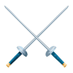 Crossed Fencing Swords for Duel Competition