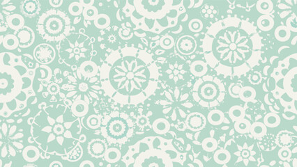 Aesthetic background featuring floral and circular patterns in a light color scheme with a calming visual appeal