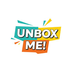 Unbox Me Playful Package Vector Sticker