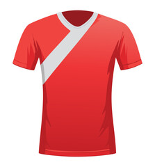 Naklejka premium Red And White T-Shirt With A Diagonal Line