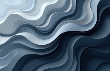 Flowing abstract waves in shades of gray and black creating a smooth, modern background