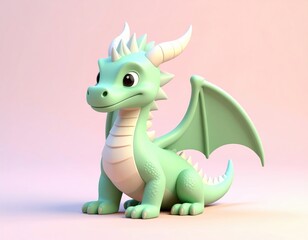 Fototapeta premium lクレイ素材で作られたドラゴンの3Dキャラクター
