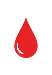 Obraz premium Red blood drop isolated on white background in a flat vector design