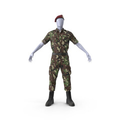 Camouflage Military Uniform, 3D Render , transparent background, png