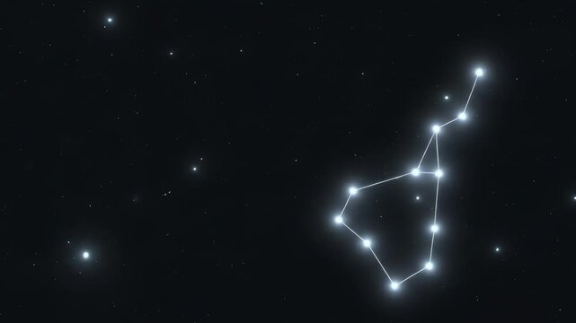 Luminous star constellation in a dark night sky