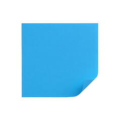 Single Blue Adhesive Note with a Curled Corner, Isolated on a Black Background, Ideal for Reminders and Organization