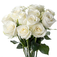 Obraz premium Elegant white roses arranged in a delicate bouquet.