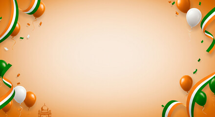 15 august india independence day indian independence day background with balloons and ribbons for banner or poster design vector 100