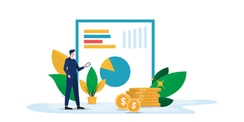 Investment Growth and Financial Success Concept Illustration.	