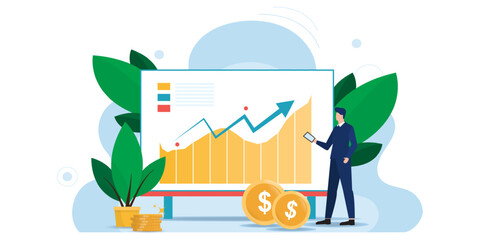 Investment Growth and Financial Success Concept Illustration.	