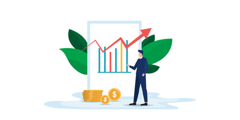 Investment Growth and Financial Success Concept Illustration.	