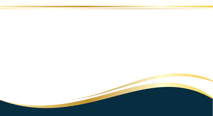 Abstract certificate background vector design with gold and dark green wave lines at bottom