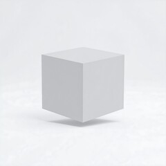 Naklejka premium Simple white cube