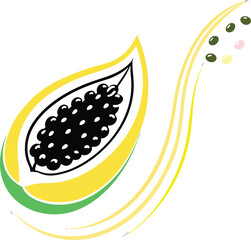 vector illustration of an papaya fruit