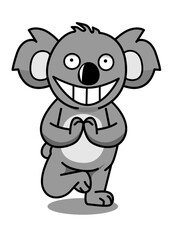Illustration of a koala doing yoga