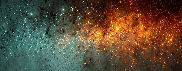 Abstract teal and orange sparkle