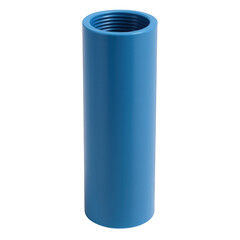 Obraz premium Blue Threaded Pipe Connector with Internal Screw Threads for Plumbing and Construction Applications